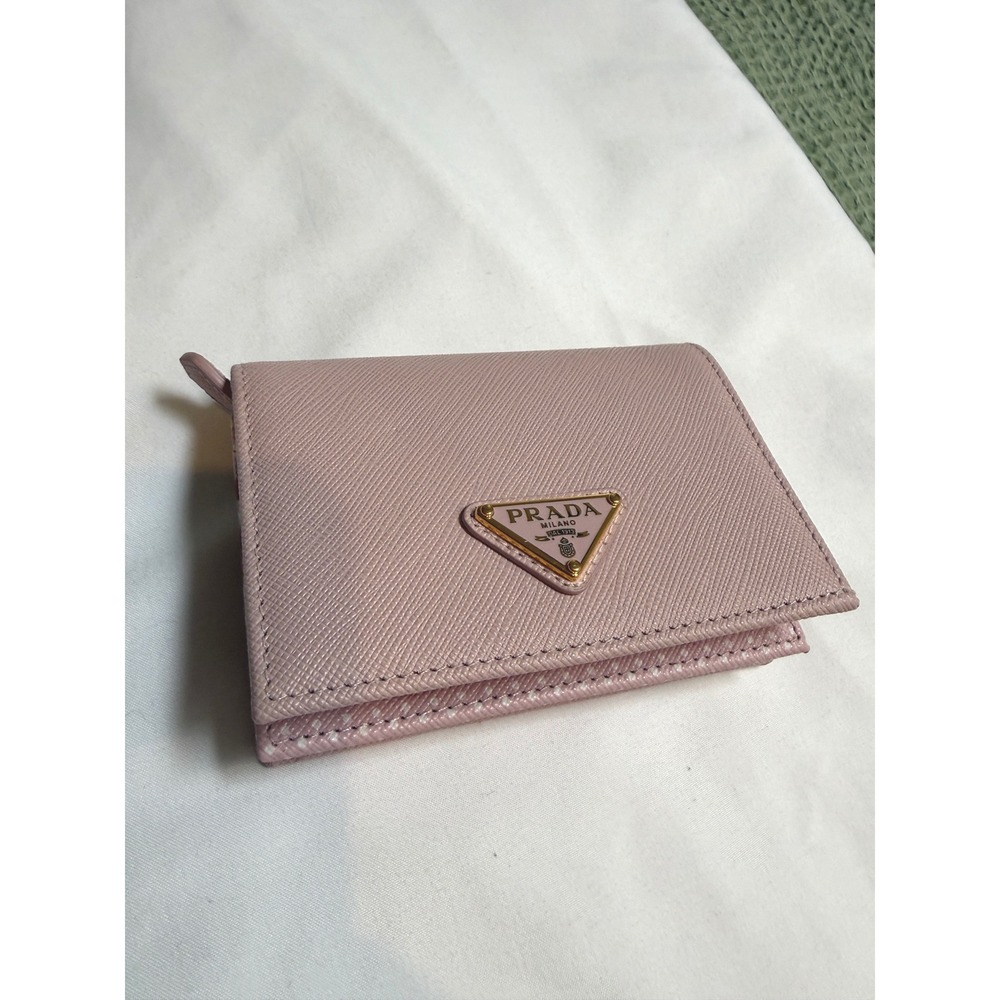 Prada Pink Saffiano Leather Wallet Red Bocche Lip Print NWT + Box + Reg - Picture 6 of 16